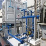 งานติดตั้ง หอผึ่งลมเย็น cooling tower และเดินระบบท่อ